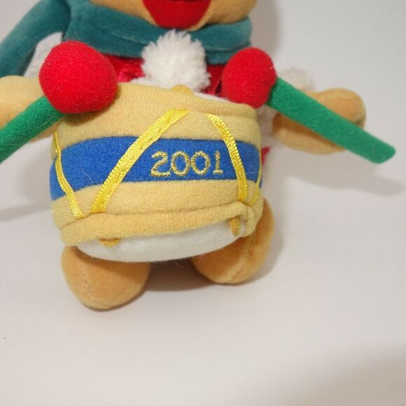 2001 Disney Store Winnie the Pooh Bear Drummer Boy Christmas Bean Plush - Picture 2 of 9